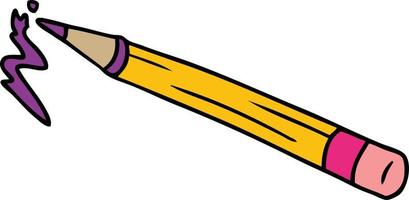 cartoon doodle of a coloured pencil vector
