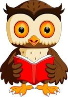 owl reading book vector