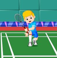 professional badminton player vector