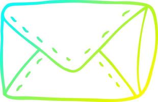 cold gradient line drawing cartoon envelope vector