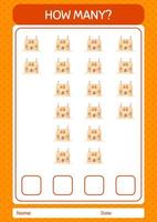 How many counting game with sand palace. worksheet for preschool kids, kids activity sheet vector