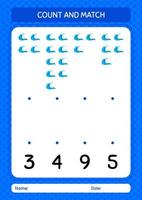 Count and match game with waves. worksheet for preschool kids, kids activity sheet vector