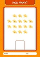 How many counting game with flower. worksheet for preschool kids, kids activity sheet vector
