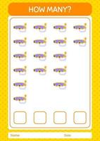 How many counting game with swimming goggles. worksheet for preschool kids, kids activity sheet
