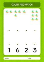 Count and match game with sailing boat. worksheet for preschool kids, kids activity sheet vector