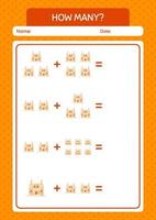 How many counting game with sand palace. worksheet for preschool kids, kids activity sheet vector