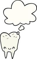 cartoon tooth and thought bubble vector