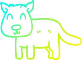 cold gradient line drawing cartoon calm dog vector