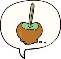 cartoon toffee apple and speech bubble vector