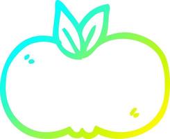 cold gradient line drawing cartoon apple vector