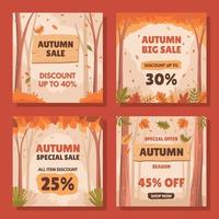 Autumn Fall Season Sale Promo Template vector