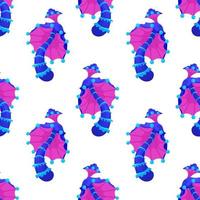 Seamless pattern with magic mushrooms on a white background. Fantastic pattern of blue mushrooms with a pink inner. Vector illustration of unreal mystical, alien plants.