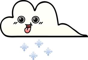 gradient shaded cartoon snow cloud vector