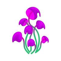Alien mushroom. Fabulous mushroom plant. A magical plant of blue and pink colors. Vector illustration of an alien mushroom on a white background.