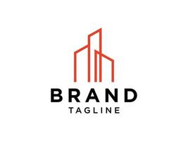 Building Logo. Geometric Hexagonal Shape isolated on White Background. Flat Vector Logo Design Template Element.