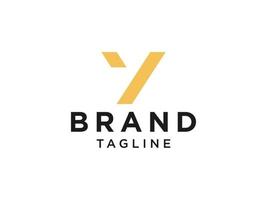 logotipo inicial simple de la letra y. estilo de origami de flecha de forma geométrica amarilla aislado sobre fondo blanco. utilizable para logotipos comerciales y de marca. elemento de plantilla de diseño de logotipo de vector plano.