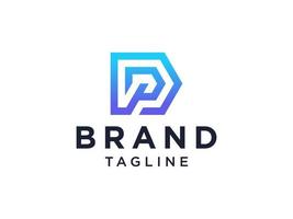 Abstract Initial Letter D Logo. Monogram Geometric Line Linked Letter isolated on White Background. Usable for Business and Branding Logos. Flat Vector Logo Design Template Element.