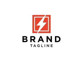 Line with Negative Space Flash Icon Thunder Bolt Electricity Logo. Flat Vector Logo Design Template Element