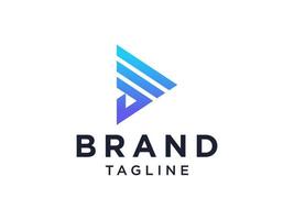 Abstract Initial Letter D Logo. Monogram Geometric Line Linked Letter isolated on White Background. Usable for Business and Branding Logos. Flat Vector Logo Design Template Element.