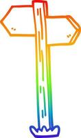 rainbow gradient line drawing cartoon sign posts vector