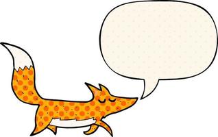 cartoon wolf and speech bubble in comic book style vector