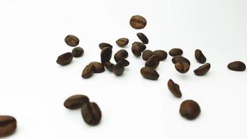 Super slow motion of coffee beans video
