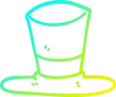 cold gradient line drawing cartoon top hat vector