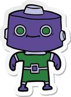 sticker of a cartoon robot vector