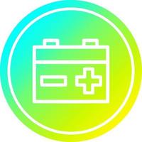 industrial battery circular in cold gradient spectrum vector