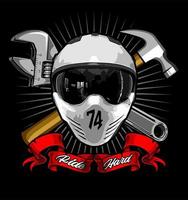 cool white helmet vector