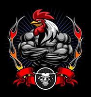 bodybuilding rooster head vector