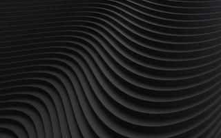 Black paper cut abstract background. minimalistic modern design for business presentations. abstract paper poster with wavy layers. 3d rendering. photo