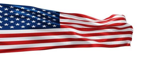 USA or American flag isolated on white background 3D render photo