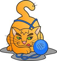 Little cute cat, funny illustration vector