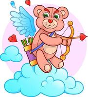 teddy bear cupid vector