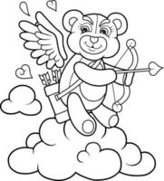 teddy bear cupid vector