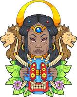 diosa africana mitologica vector