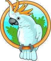 cute cartoon parrot vector