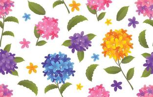 Hydrangeas Flower With Seamless Concept vector