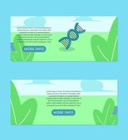 DNA Symbol Flat Illustration Banner Set Design Template vector