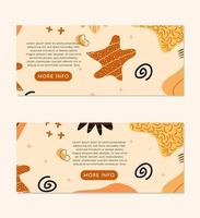 Abstract Bohemian Shapes Background Banner Set Template Design vector