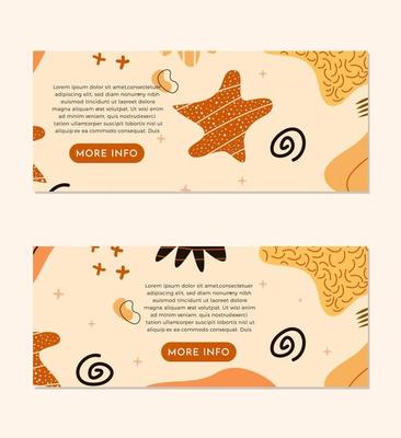 Abstract Bohemian Shapes Background Banner Set Template Design