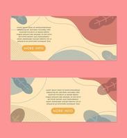 Aesthetic Boho Style Background Banner Set Design Template vector