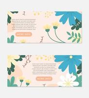 plantilla de diseño de conjunto de banner botánico de fondo floral vector