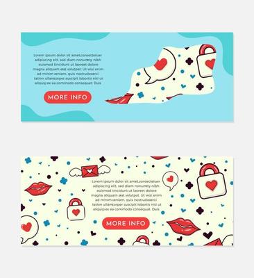 Abstract Lovely Icons Background Banner Set Design Template