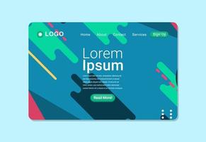 Modern Geometric Background Landing Page Design Template vector