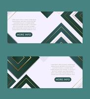 Abstract Shapes with Golden Lines Banner Set Design Template vector