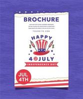 4th of July Happy Independence Day Brochure Design Template vector