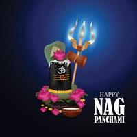 Indian cultural festival happ nagpanchami background vector