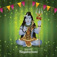 Happy nagpanchami celebration and background vector